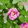 Enredadera Artificial de Rosas Corazón, Flores de Rosa Falsas, Decoración de Tubería de Balcón, Plantas Trepadoras de Patio, Enredaderas Florales