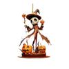 Pingente decorativo de caveira de abóbora acrílica transfronteiriça, pingente plano para espelho retrovisor de carro, festa de Halloween