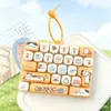 Brinquedo criativo e divertido para alívio do estresse: Chaveiro de teclado transparente de 26 teclas, pingente divertido para mochilas de estudantes