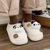 Hogar Color Sólido Yamamoto Shoukou Zapatillas Perezosas para Parejas Zapatillas de Algodón Divertidas Panda Blanco y Negro Zapatos Mao Mao de Invierno para Hombre y Mujer