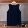 Nueva colección de otoño: chaleco de punto de cachemira para hombre, cuello en U, tejido plano de doce agujas, banda ancha, camiseta interior sin mangas