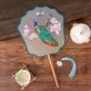 Ventoinha Redonda de Bordado Dupla Face de Suzhou com Borda Envolvida em Seda, Ventoinha Especial para Dança Hanfu Estilo Antigo Cheongsam, Ventoinha Artesanal Clássica