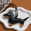 Nova Bolsa de Mão Pendurada de Couro para Dachshund Bolsa Decorativa Pingente Chaveiro de Cachorrinho Desenho Animado Fofo Acessórios Venda por Atacado