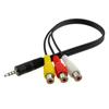 Cabo de conversão 3.5 para 3 RCA fêmea 3.5mm macho para AV fêmea cabo de conversão de set-top box 3.5 quatro para RCA fêmea