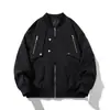Chaqueta de aviador de alta calle americana para hombre, primavera y otoño, vintage, con cremallera, holgada, versátil, chaqueta de trabajo, ropa de trabajo retro