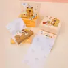 Pacote com 40 lenços de papel infantis com estampa de desenho animado, pequeno, portátil, impresso, feito de polpa de madeira virgem, adequado para uso seco e úmido