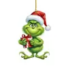 Decoración Popular Navideña Transfronteriza Grinch Bebé Colgante Decoración Árbol de Navidad Colgante Acrílico Plano Pequeño Colgante