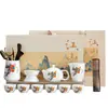 Juego de Té de Porcelana Blanca China Retro Regalo de Negocio Corporativo Tetera para Eventos Felices Creativos Recuerdo Personalizado