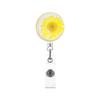 Resina Acrílica Transparente Gota de Cristal Margarida Patch Retrátil Giratório Clipe Jacaré Fácil de Puxar Fivela para ID