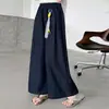 Calça Casual de Verão para Meninas 2026 Estilo Coreano Tendência Solta de Pernas Largas para Crianças Maiores, Calça Cropped com Pingente Grátis