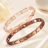 Pulseras Magnéticas de Energía para Parejas de Venta Caliente en Comercio Exterior con Diseño de Alta Gama, Pulseras de Cadena de Reloj Portátiles por Ambos Lados, Accesorios de Mano de Moda