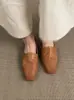 Mocasines de cuero súper suaves, con plataforma para aumentar la altura, estilo retro para el día a día para mujer, nueva colección 2026, punta cuadrada, versátiles, zapatos planos de cuero suave