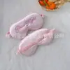 Conjunto de Máscara de Olho Bordada de Seda Sintética com Bolsa de Armazenamento Bordada, Máscara de Olho com Amarração tipo Scrunchie, Máscara de Olho Blackout para Sono de Beleza