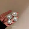 Pendientes de plata con baño de oro real, aguja cuadrada, borla de perla y circonita, pendientes de lujo ligero de alta gama, fabricante de pendientes vintage