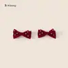 Pinza para el pelo de Año Nuevo para Niñas Bangxuan con Lentejuelas y Lazo Rojo Vino 3D, Accesorio para el Cabello Estilo Hepburn para Niñas