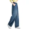 Jeans de mujer a medida 2026, nuevos para primavera y otoño, de cintura alta, corte holgado, que cubren la cadera, adelgazantes, adecuados para ir al trabajo, pierna ancha, curvos