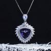 Nuevo collar de diamantes amarillos triangulares con corte milenario retro de estilo europeo y americano, colgante de amatista engastado con diamantes de alto carbono de lujo