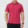 Camisa Polo de Manga Curta para Homem, Casual de Verão para Negócios, Tecido Escovado, Fina, Elástica, Corte Justo, Comprimento Estendido, Manga Meia-Manga, Camiseta com Gola Polo