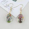 Pendientes de Hilo de Oro con Hilo de Vida, Árbol Pequeño, Flores Reales, Flores Secas, Flores de Encaje, Gypsophila, de Venta Caliente Transfronteriza Europea y Americana