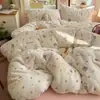 2026 Nuevo Juego de Cuatro Piezas de Vellón de Leche de 200g ins Juego de Ropa de Cama Fresca Pequeña de Tres Piezas