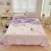 Colcha de Verano de Algodón Lavado Doble Gasa Clase A Fibra de Soja Colcha de Aire Acondicionado Borde Ancho Lavable a Máquina Colcha Delgada Regalo Colcha de Verano