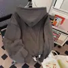 Sudadera tipo cárdigan Cleanfit para hombre, Otoño e Invierno, Estilo Americano Oversize Desestructurado con Capucha, Holgada de Peso Pesado, Marca de Tendencia