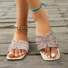 Sandalias de Verano para Mujer para Uso al Aire Libre, Moderno Estilo Nuevo 2026, Versátiles, Elegantes, Chanclas Planas Antideslizantes con Pedrería para Playa