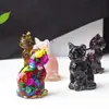 [Adornos de Gato de la Suerte] Resina Tallada a Mano Mascota de la Suerte Decoración para Hogar y Tienda Creativo