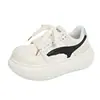 Estilo Coreano Esportivo Casual Verão Novo Sola Grossa Versátil Retro Respirável Sapatos Brancos Tênis Feminino Sapatos Femininos Vermelho