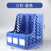 Estante de Almacenamiento para Cajas de Archivos Organizador de Carpetas de Cuatro Compartimentos para Escritorio con Portalápices Organizador de Tres Compartimentos Caja de Almacenamiento A4