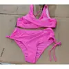 Nuevo bikini Amazon AliExpress europeo y americano en stock sexy multicolor bikini de tiras con nudo traje de baño para mujer