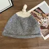 Gorro de Lana Tejido Lindo con Bloques de Color Estilo Japonés para Mujer, Cálido de Otoño e Invierno, Sencillo, Versátil, Adelgazante para la Cara