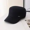 Chapéu Único de Alta QualidadeChapéu Masculino Chapéu de Sol Outono e Inverno Tecido de Seda Novo Tendência Simples para Exterior Chapéu de Topo Plano para Pessoas de Meia-Idade e Idosos