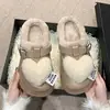 Bonitas Pantuflas de Cartoon para Mujer con Forma de Corazón que Cubren los Dedos del Pie, Nuevas Pantuflas de Algodón Cálido de Alta Gama para Otoño e Invierno 2026