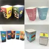 Caja de Palomitas Desechable Plegable sin Pegamento, Cubo de Palomitas Cuadrado Plegable Personalizado, Suministro en Stock de Múltiples Tamaños Personalizados