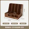 Prateleira Vertical de Armazenamento de Documentos para Mesa de Escritório Multi-camadas Organizador de Dados para Papel A4 Caixa de Armazenamento para Estação de Trabalho Suporte de Livros de Madeira