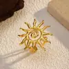Anillo de Girasol Personalizado Transfronterizo Acero Inoxidable Retro Francés de Alta Gama con Forma Especial de Sol Retorcido Lote