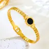 Pulsera de Diseño de Correa de Reloj de Imitación con Recorte de Amor en Números Romanos Pulsera Cruzada de Acero Titanio Chapado en Oro de 18K Lujo Accesible Pulsera para Mujer Estilo Ins
