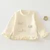 Camiseta Interior de Manga Larga para Niños de Primavera y Otoño, Camiseta de Algodón Puro con Dibujos para Bebé, Suéter de Algodón Básico para Otoño e Invierno, Top de Cuello Redondo Clase A