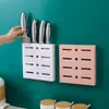 Utensílios de Plástico Montado na Parede Caixa de Armazenamento para Faca de Frutas Suporte de Armazenamento Porta-Facas Doméstico Bloco de Facas Perfurado Suporte de Cozinha
