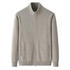 Eer Dos 100 Cardigan de Cachemir Puro para Hombre Engrosado Cremallera Tejido Casual Cálido Chaqueta Cuello Jersey