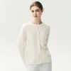 ¡Conjunto de alta calidad! Nuevo cárdigan de cachemira para otoño e invierno, cárdigan de cachemira con cuello redondo para mujer, abrigo de cachemira con hombro de montura, tejido de punto grueso para mujer