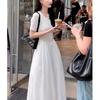 Ropa de mujer francesa de estilo frío, de alta gama, para el té, estilo real francés, estilo de verano, vestido blanco de té.