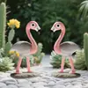 Adornos de Flamenco para Rocalla de Patio Adornos de Paisaje con Agua Corriente Decoración para Patio Exterior Jardín Césped Estanque de Peces