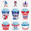 Nuevos suministros para fiestas transfronterizas del Día de la Independencia de Estados Unidos de Amazon, decoraciones para pasteles con borde enchufable para hornear