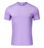 Camiseta de algodón grueso con cuello redondo y logotipo personalizado en los hombros. Ropa de trabajo Solona de manga corta, hecha a medida. Logotipo bordado.