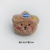 Broche de Muñeca Oso de Peluche de Dibujos Animados Oso Rizado Ruborizado Accesorios Decorativos para Sombrero de Cabeza Otoño e Invierno Bolso