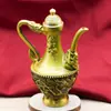 Bule de Latão com Design de Unicórnio e Cem Bênçãos, Bule Dragão e Fênix Paisagem, Ornamento Criativo para Decoração de Mesa em Casa, Artesanato em Cobre