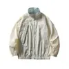 Roupa de Proteção Solar Rumeng Outdoor Três-Resistente Secagem Rápida UPF50+ para Homens e Mulheres, Jaqueta de Cor Contrastante com Gola Alta, Roupa de Proteção Solar Anti-UV para o Verão