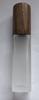Botella de Vidrio Cuadrada Transparente Oro Rosa con Tapa de Madera, Rodillo de 10ml, Botella para Aceite Esencial, Botella de Perfume, Sub-Botella